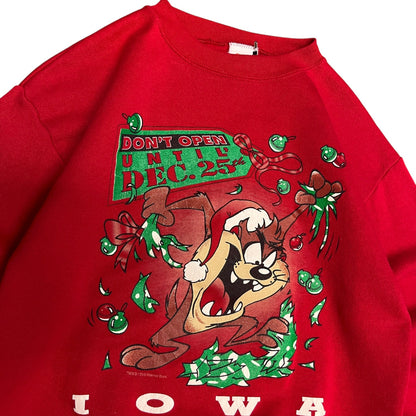 Vintage 1995 Taz Iowa Christmas Sweatshirt