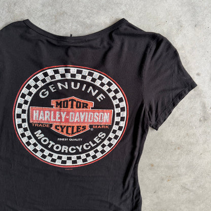 Women’s Harley Davidson Black Fitted Tee w/Racing Logo