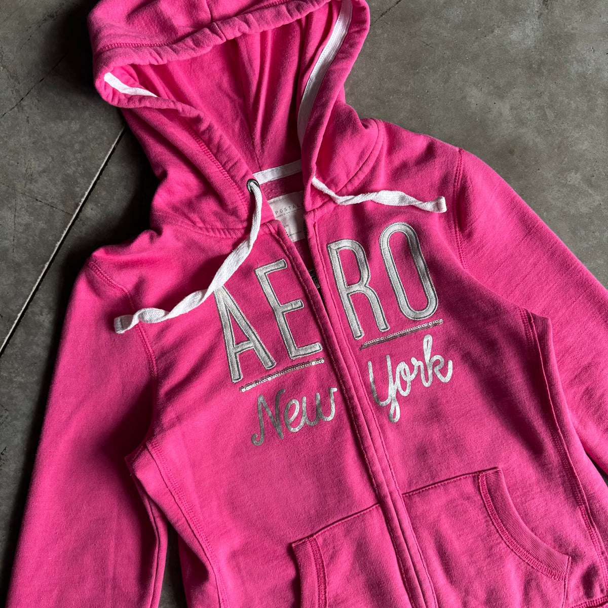 Women’s Y2K Aeropostale Pink Sequin Hoodie