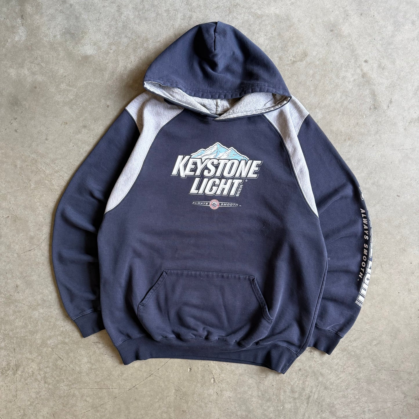 Y2K Keystone Light Beer 2 Tone Navy Sweatshirt