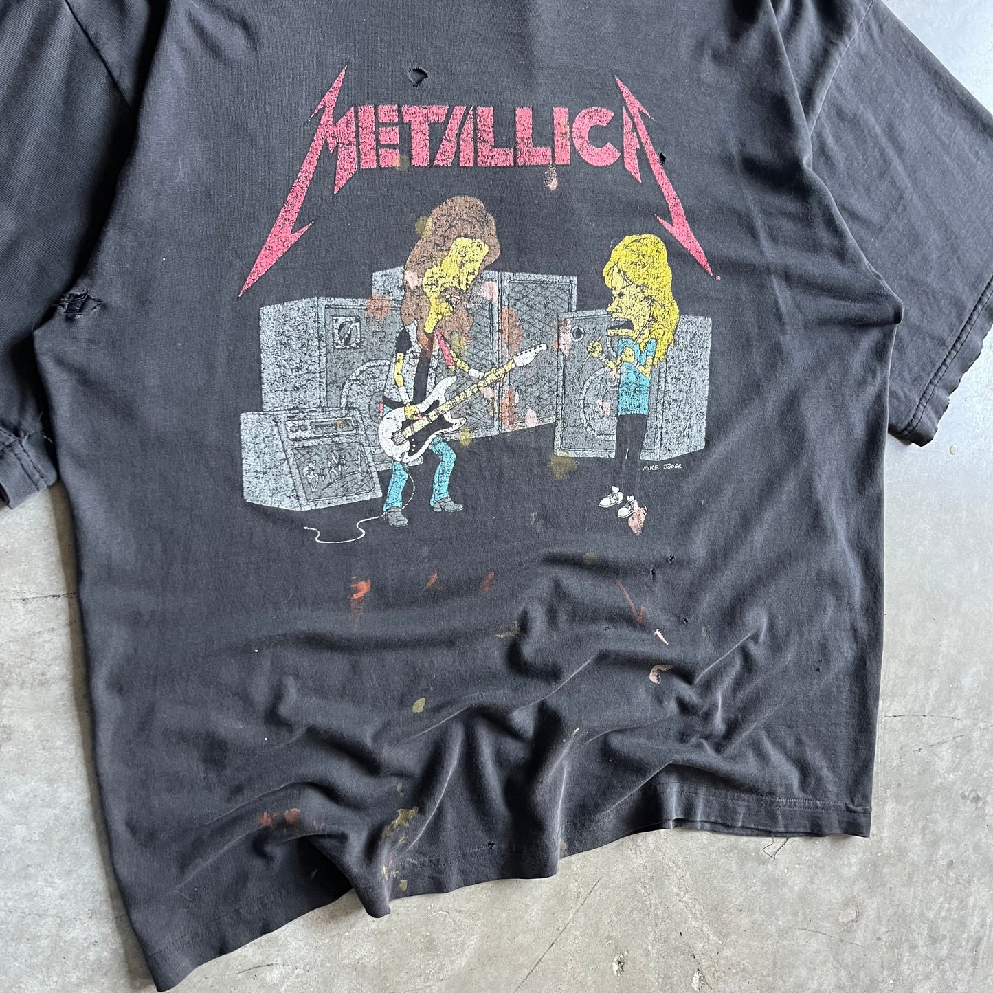 Vintage Thrashed Metallica Beavis & Butthead T Shirt