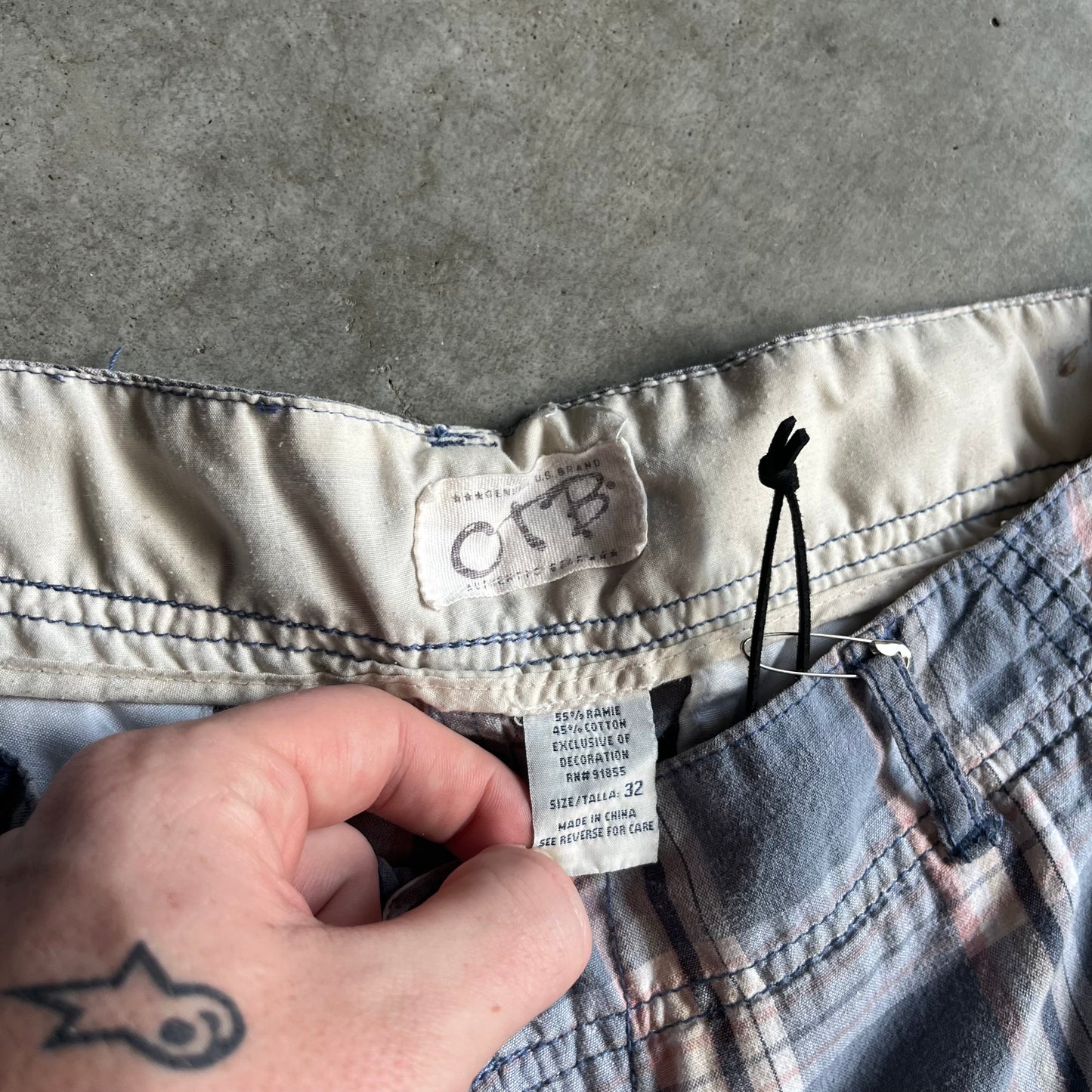 Y2K OTB Plaid Baggy Beach Shorts