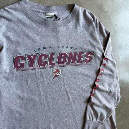 Y2K Iowa State Cyclones Mesh Print Spell-Out L/S