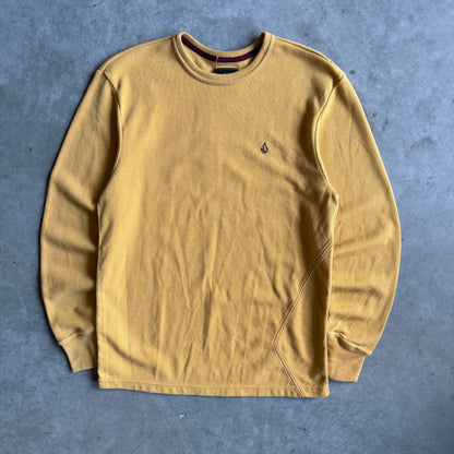 Y2K Volcom Yellow Waffle Knit Thermal