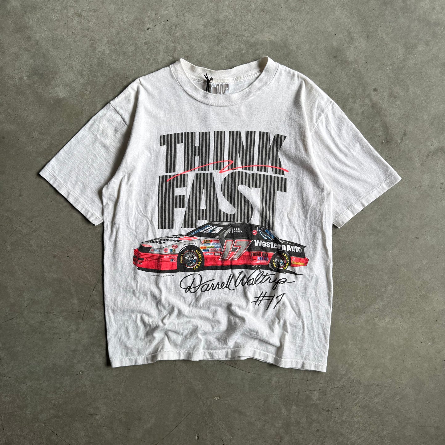 Vintage NASCAR Darrell Waltrip "Think Fast" #17 Tee
