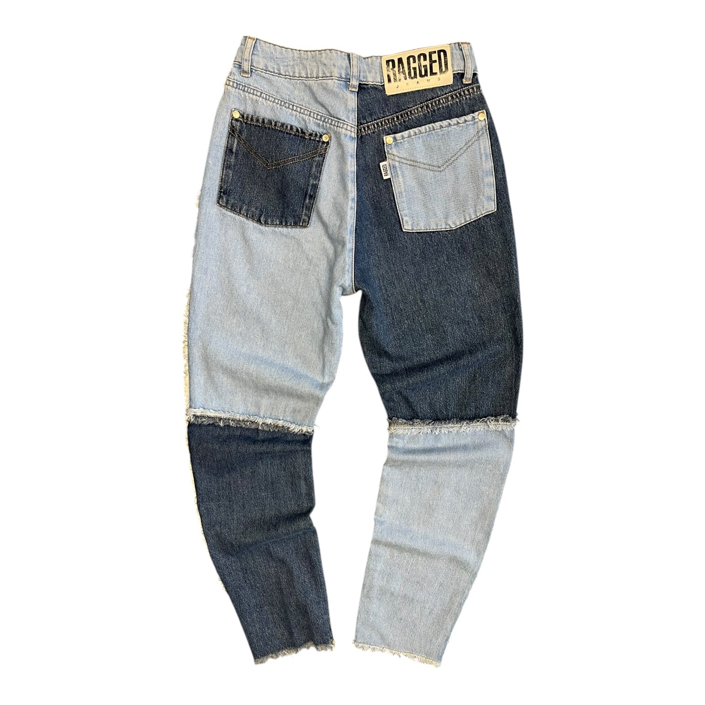 Women’s Ragged Patchwork Mom Jeans