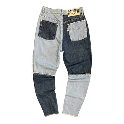 Women’s Ragged Patchwork Mom Jeans