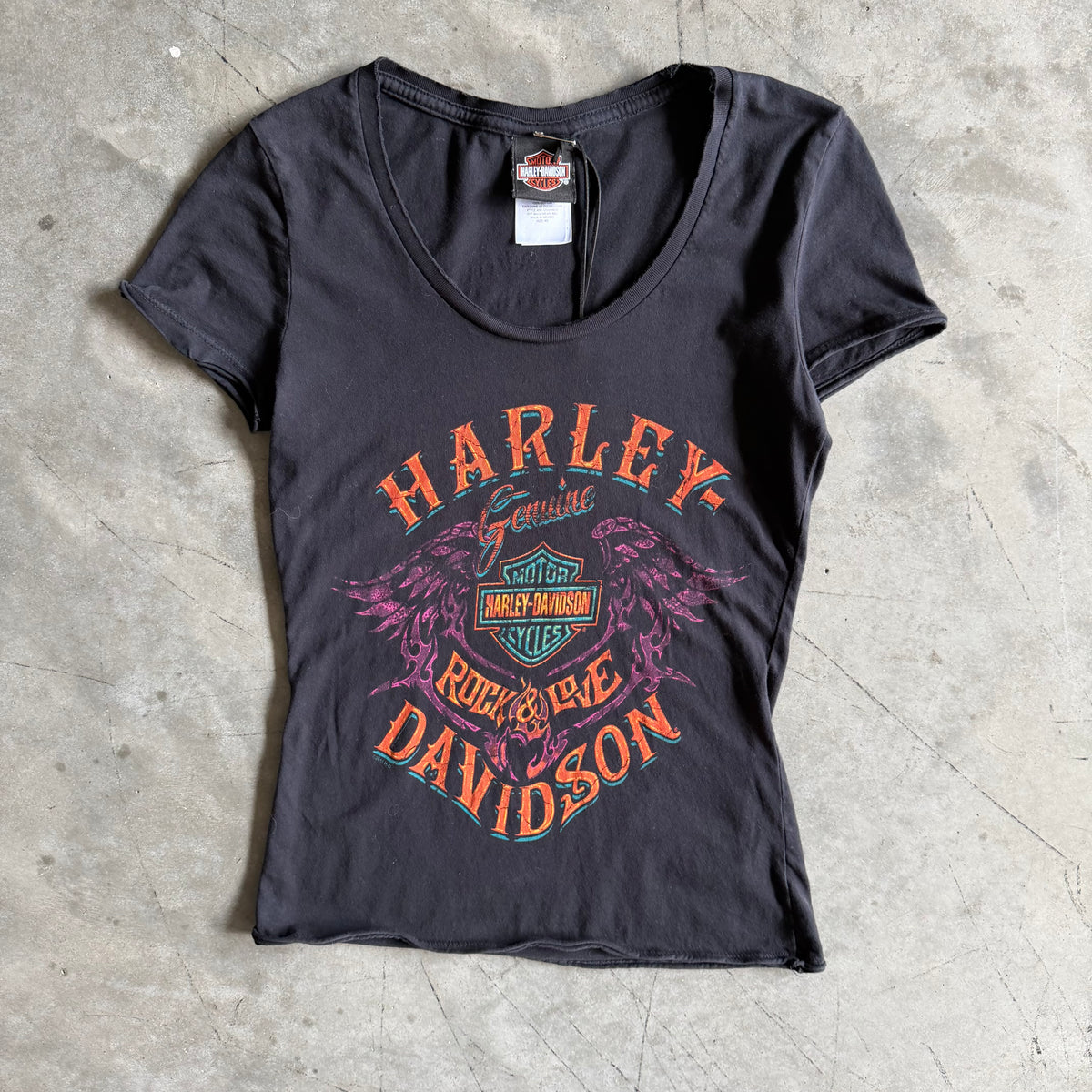 Women’s Harley Davidson Black Wing Graphic Fitted Tee