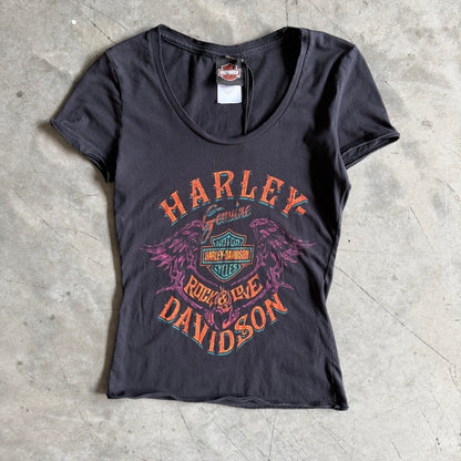 Women’s Harley Davidson Black Wing Graphic Fitted Tee