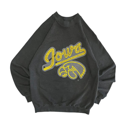 Vintage University of Iowa Hawkeyes Script Logo Raglan Crew