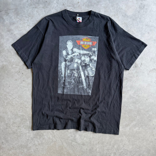 Vintage Willie Nelson Born For Trouble Harley Davidson Rip T Shirt
