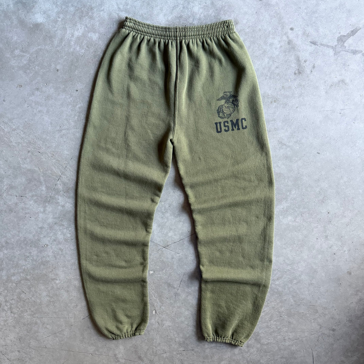 Y2K USMC Eagle Crest Army Green Sweatpants