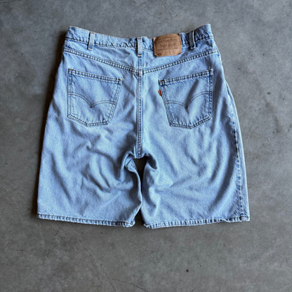 Vintage Levi’s 565 Orange Tab Distressed Blue Jorts