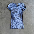 Y2K Vocal Blue Tie Dye Rhinestone Crown Fitted Tee