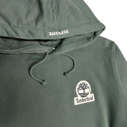 Supreme x Timberland Green Leather Patch Hoodie