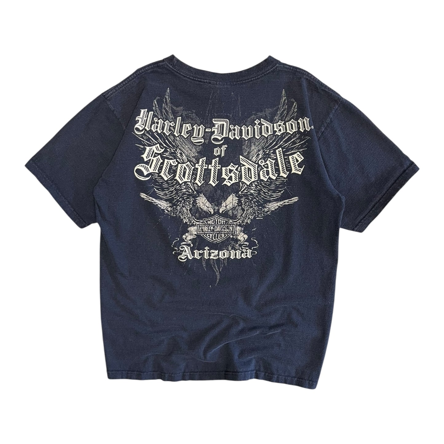Y2K Harley Davidson Navy Shield Logo Tee