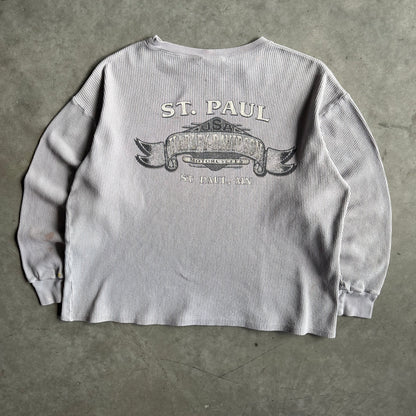 Vintage Harley Davidson Winged Logo Gray Thermal L/S