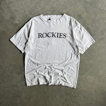 Vintage “Rockies” Spell-Out White Tee