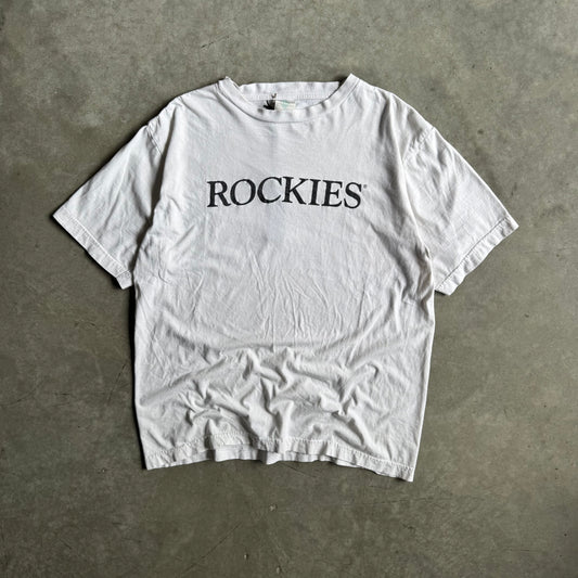 Vintage “Rockies” Spell-Out White Tee