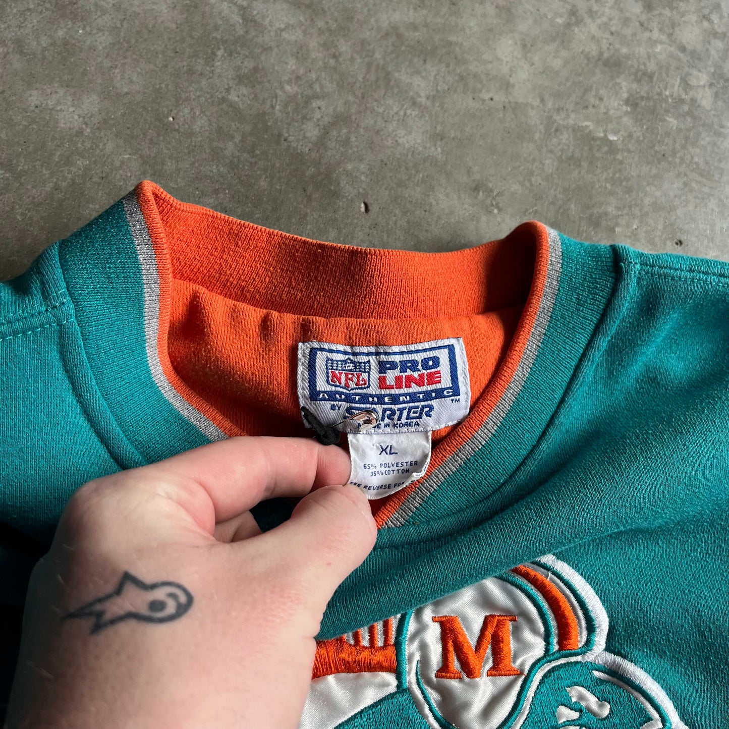 Vintage Starter Miami Dolphins Big Logo Crewneck Sweatshirt