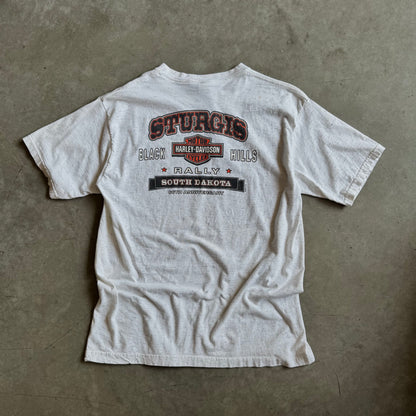 Y2K Sturgis Harley Davidson Pepper Gray Logo Tee