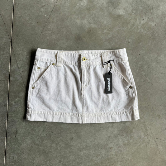 Women’s Y2K Old Navy White Denim Micro Mini Skirt