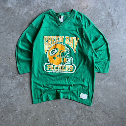 Vintage Green Bay Packers Logo 7 Jersey Style Tee