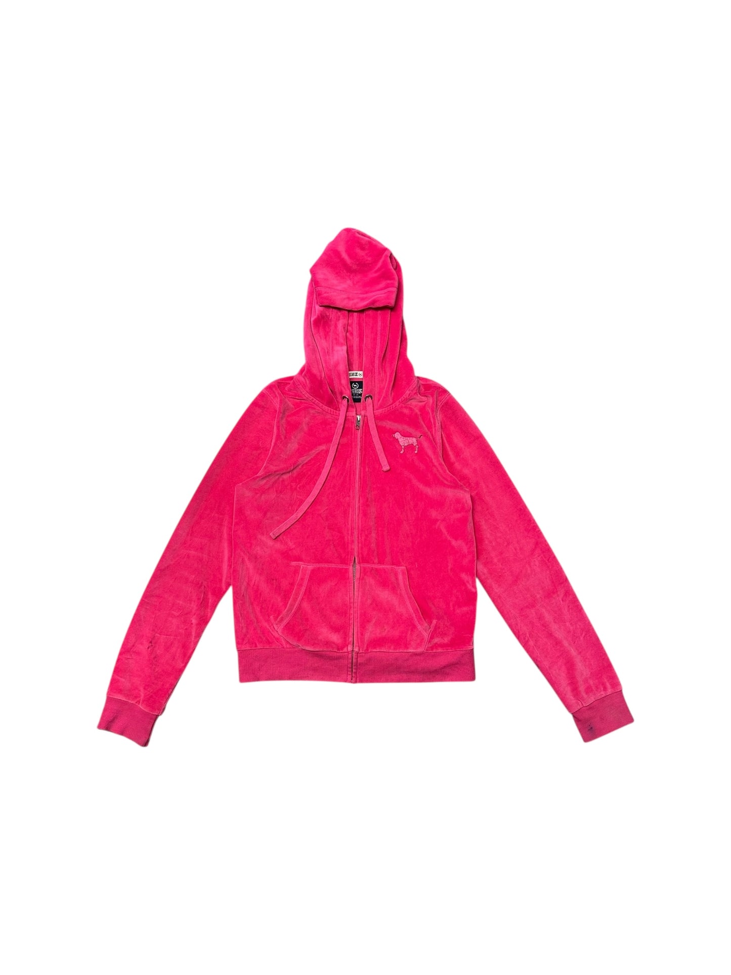 Women’s Y2K Pink By Victoria Secret Hot pink Velour Zip Up