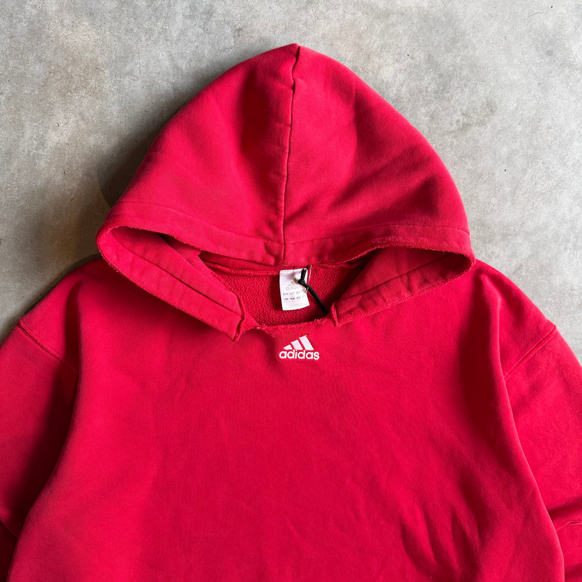 Vintage Adidas Centered Logo Red Hoodie