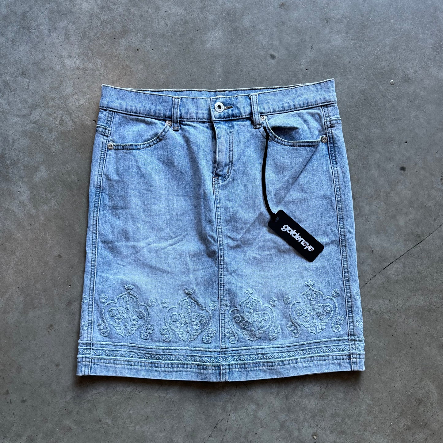 Women’s Y2K Access Embroidered Denim Mini Skirt