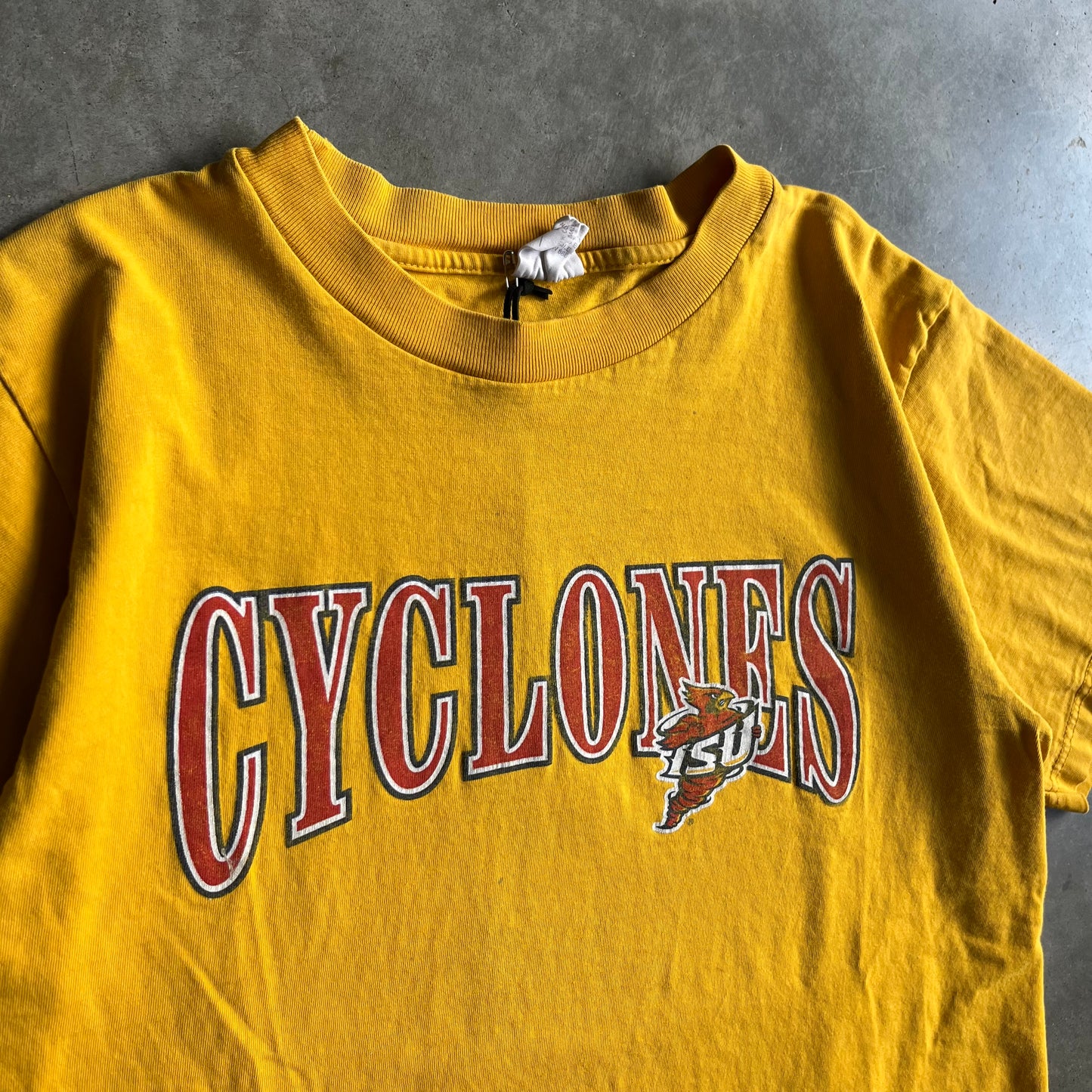 Vintage Iowa State Cyclones CyNado Spell-Out Yellow Tee