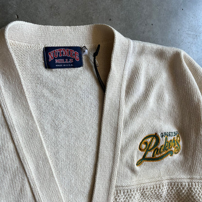 Vintage Nutmeg Mills Green Bay Packers Knit Cardigan