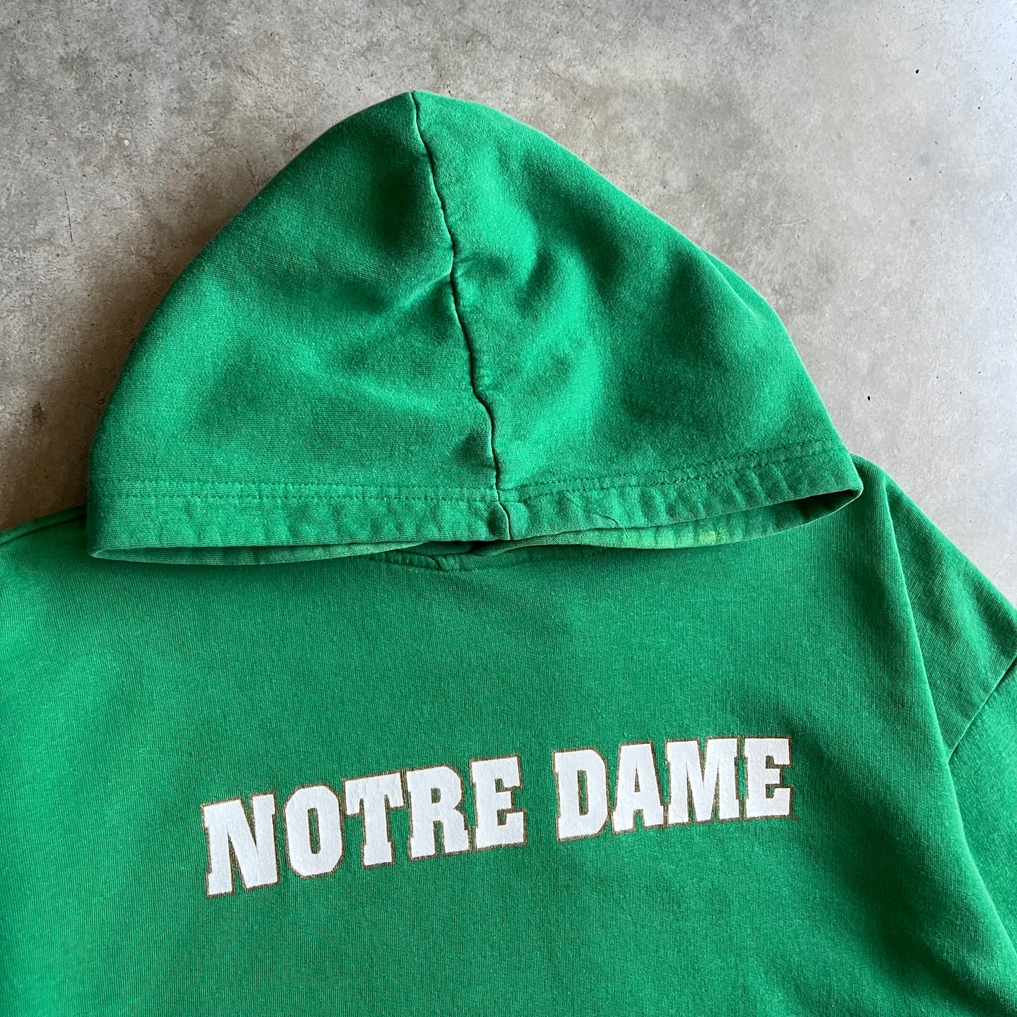 Y2K Adidas Notre Dame Gold Border Spell-Out Hoodie