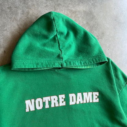 Y2K Adidas Notre Dame Gold Border Spell-Out Hoodie