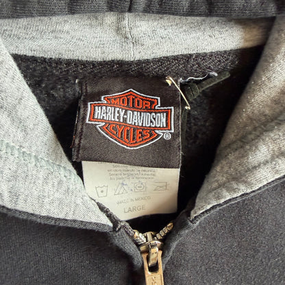 Vintage Harley Davidson Faded Diving Eagle Zip-Up Hoodie