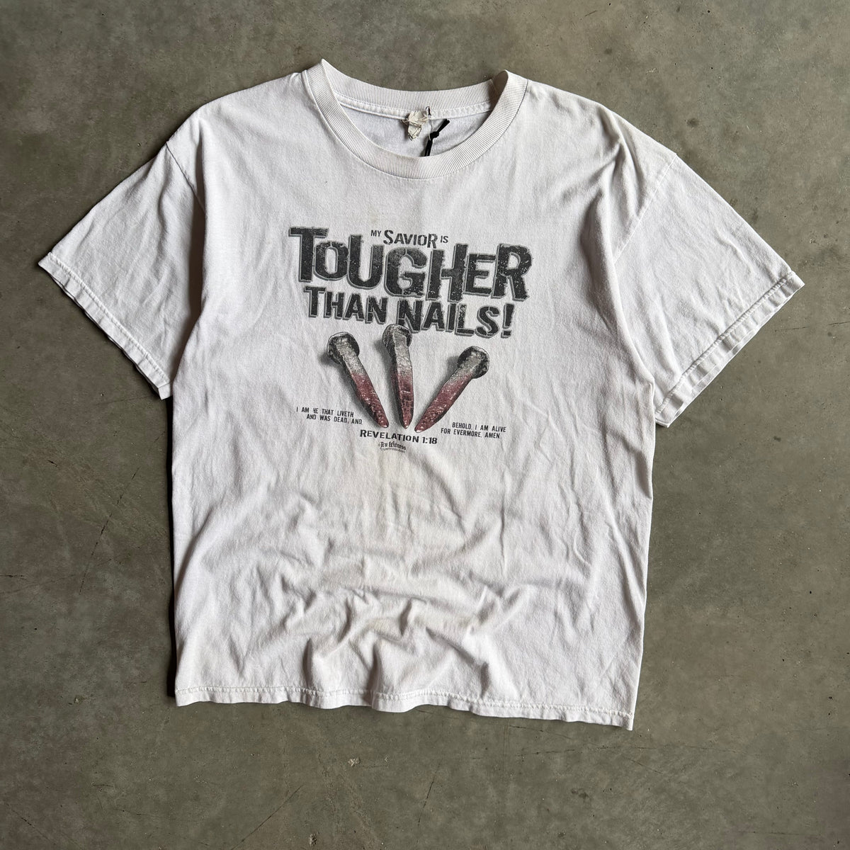 Y2K Tru Witness ‘My Savior Is Tougher Than Nails’ Jesus Tee