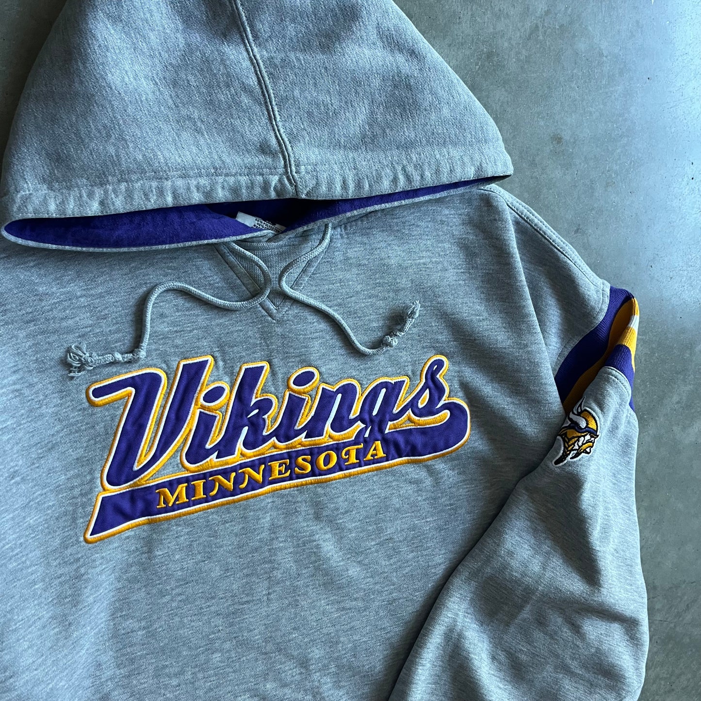 Y2K Minnesota Vikings Gray & Purple Accent Hoodie