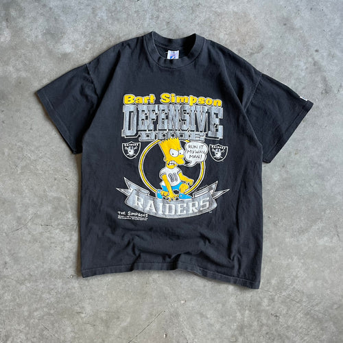 1990 Bart Simpson Raiders ‘Defensive Dude’ Black Tee
