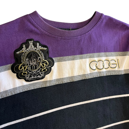 Y2K Coogi Purple & Black Striped L/S Shirt