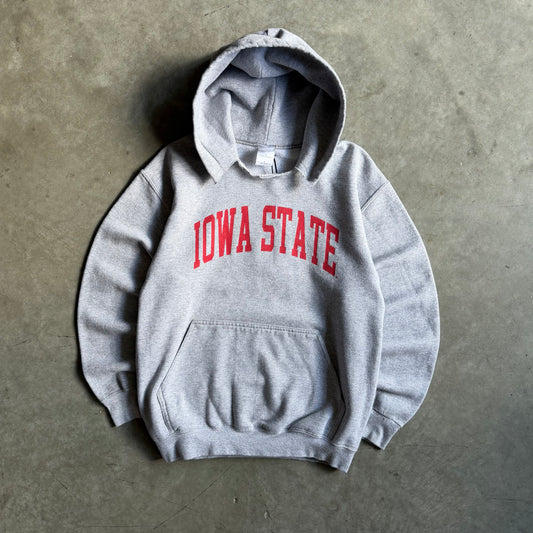 Vintage Iowa State Red Spell-Out Gray Hoodie