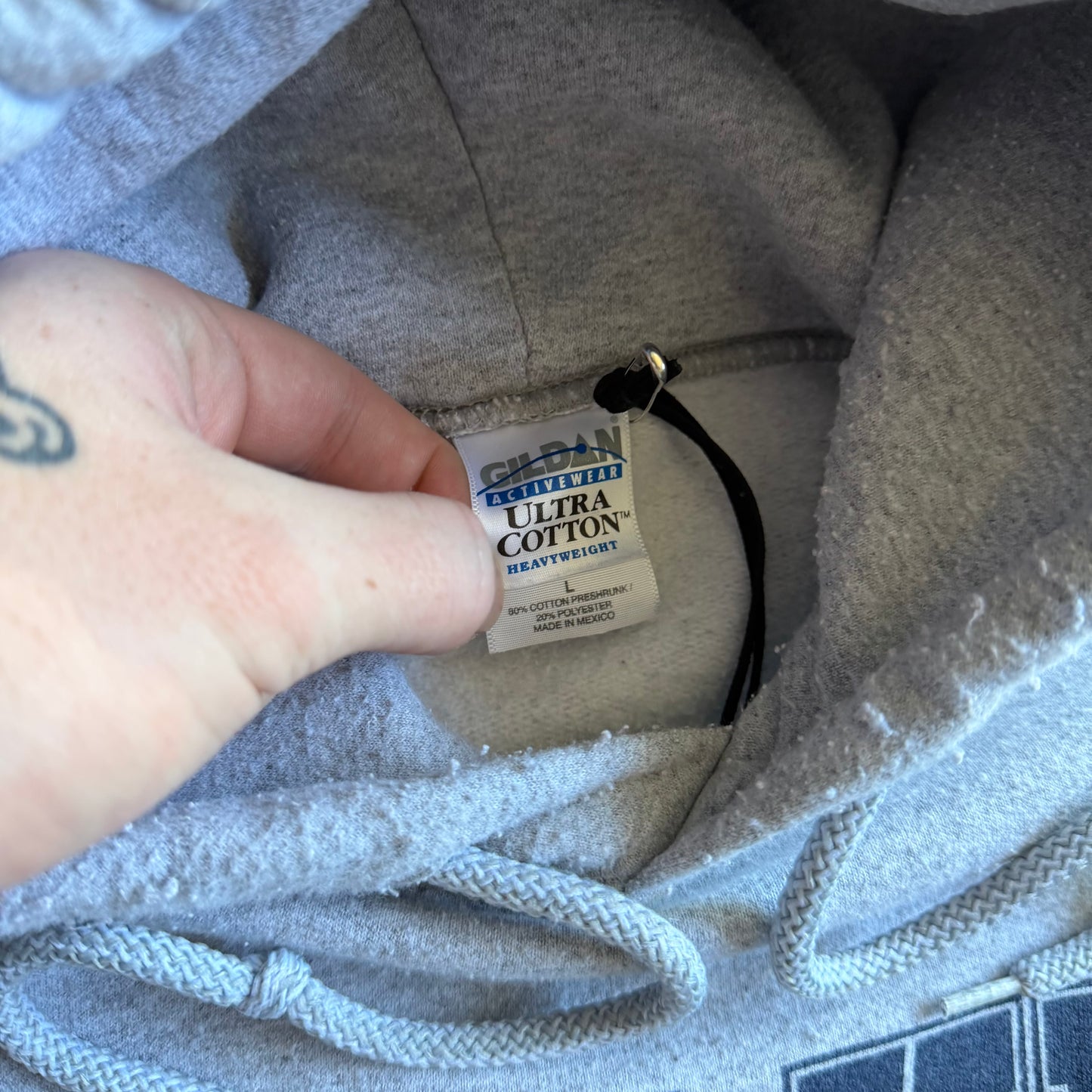 Vintage Drake University “Drake” Spell-Out Gray Hoodie