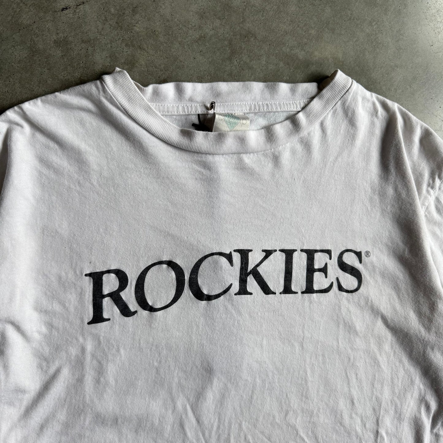 Vintage “Rockies” Spell-Out White Tee