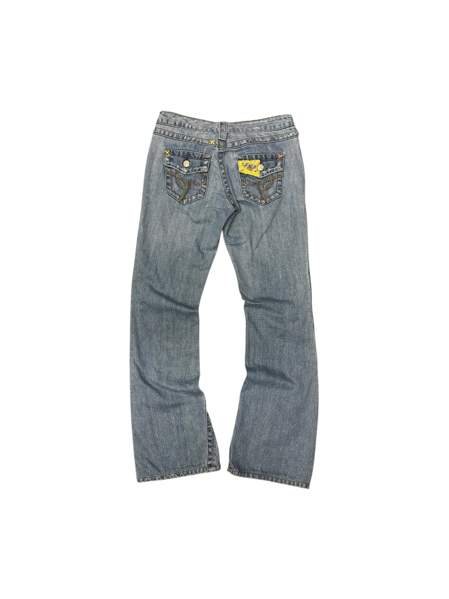 Women’s Y2K Jessica Simpson Low Rise Jeans With Pastel Lace And Sequin Details