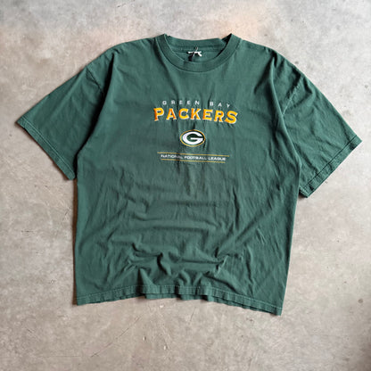 Vintage Green Bay Packers Embroidered Logo Green Tee