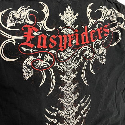 Y2K Easyriders Skull and Tribal Print Tee