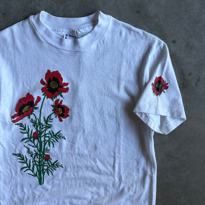 Vintage Botanical Red Poppy Flower Tee