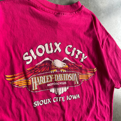 Vintage Sioux City Harley Davidson Pink Eagle Tee