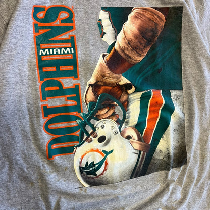 Vintage Miami Dolphins Big Player Helmet Grey Tee