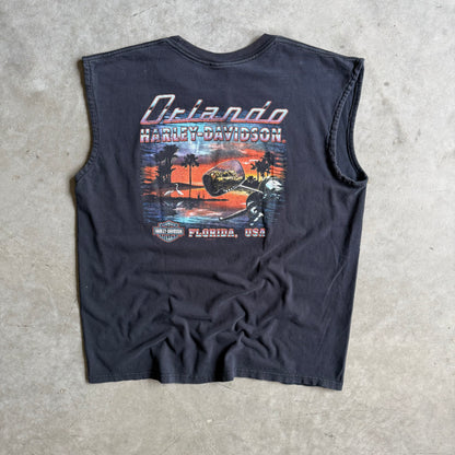 Y2K Harley Davidson Orlando “Live Free Ride Hard” 3D Text Tee