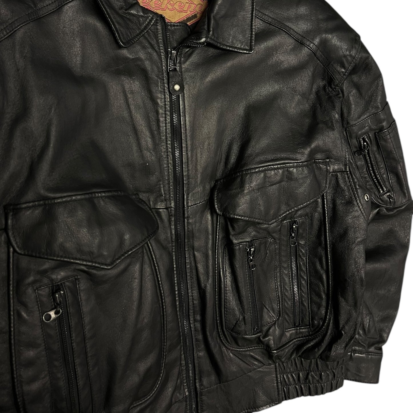 Vintage Weekends Leather Bomber Jacket